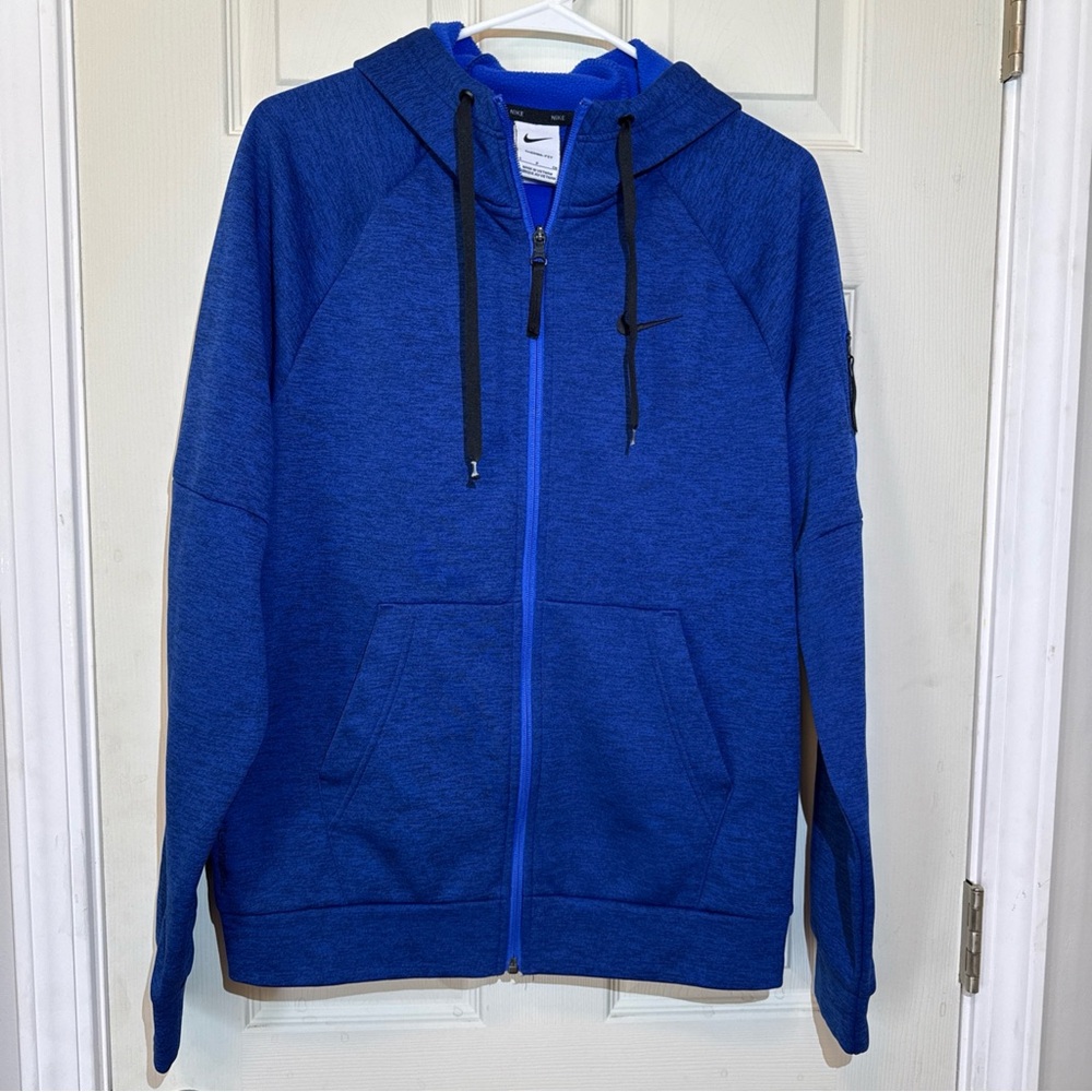 Nike Therma-Fit Blue Full Zip Hoodie Men’s Small Athletic Sweatshirt